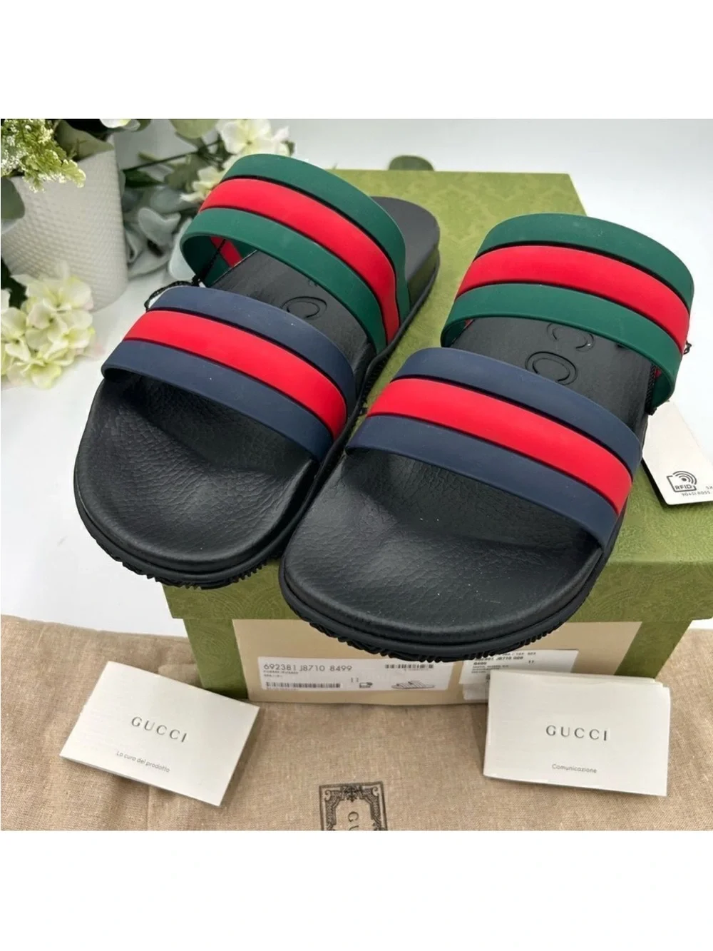 Men’s Gucci, Agrado double strap sandals size 11 made in Italy